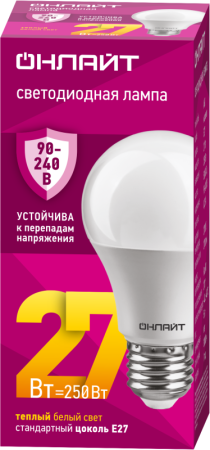 Лампа светодиодная 90 535 OLL-A60-27-230-2.7К-E27 PRO 90-240В  90535