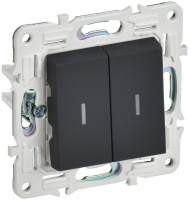 Выключатель 2-кл. SKANDY 10А SK-V09G с индикацией графит  SK-V20-1-10-K53