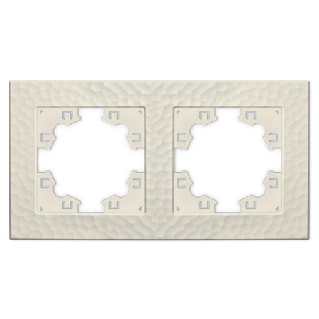 Рамка 2-м Афина фактурная универс. слоновая кость (ivory)  A10044-I