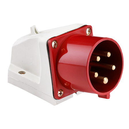 Вилка стационарная 525 32А 3P+PE+N 380В IP44  ps-525-32-380