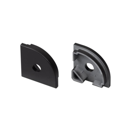 Заглушка SL-KANT-H20 BLACK с отверстием пластик (комплект)  049405