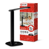 Светильник настольный светодиодный ССО 08Ч 12Вт 3000-6500К 600лм сенсор-диммер с адаптером черн.  4690612036564