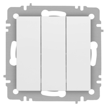 Выключатель Accent 6-106-01М тройной 10А-250В IP20 СУ AL/CU бел. матов.  Б0063532