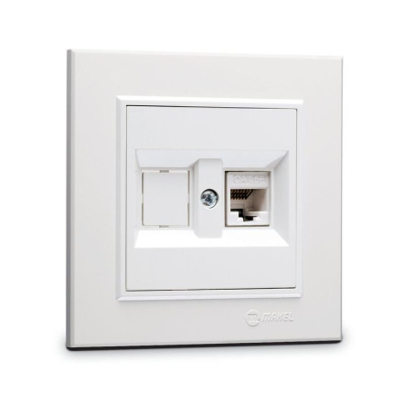 Розетка компютерная CAT5 + гнездо СП Karea IP20 бел.  56001035