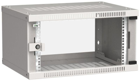 Шкаф LINEA WE 6U 600х450мм стекл. дверь сер.  LWE3-06U64-GF