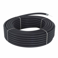 Металлорукав DN 20мм в герметичной ПВХ изоляции низкотемпературный Dвн 20.5мм Dнар 25.5 с протяжкой 50м черн.  6071R-020NPCR