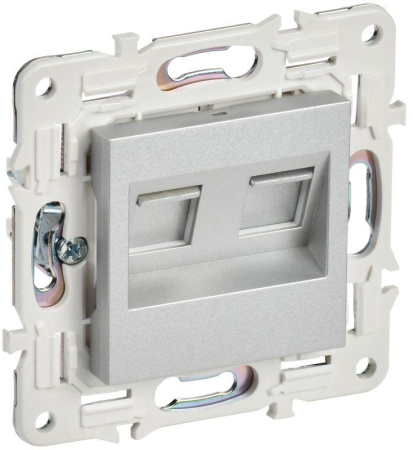 Розетка компьютерная двойн. RJ45 кат.5E SKANDY SK-K03S серебр.  SK-K20-1-K23