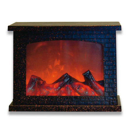 Фонарь LED "Камин" ULD-L2821-005/DNB/RED BROWN FIREPLACE 3АА (не в/к) 28х21см 5 диодов эффект пламени корпус корич.  UL-00007291