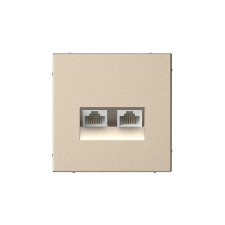 Розетка двойная компьютерная ArtGallery RJ45+RJ45 кат.5E механизм шампань SE GAL000585