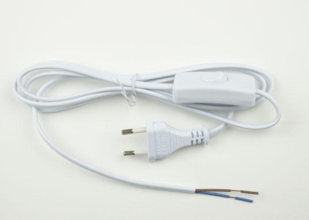 Шнур сетевой UCX-C10/02A-170 WHITE с вилкой и выкл. 2А 500Вт 1.7м бел.  UL-00004428