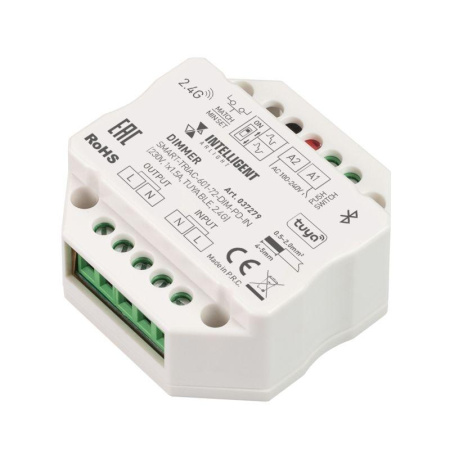 Диммер SMART-TRIAC-601-72-DIM-PD-IN (230В 1х1.5А TUYA BLE 2.4G) (IP20 пластик)  037279