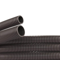 Труба гофрированная ПА 6 d29мм dвнутр.28.3мм dвнешн.34.5мм без протяжки ПВ-0 темн. сер. (уп.25м)  PA602935F0