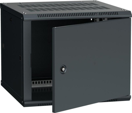 Шкаф 19 дюйм LINEA W 6U 600х600мм настен. метал. дверь RAL9005  LWR5-06U66-MF