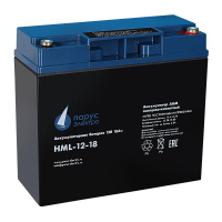 Батарея аккумуляторная HML-12-18 свинцово-кислотная 12В/18А.ч ПарусЭлектро HML-12-18