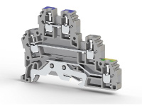 Клеммник 2-х ярусный с контактом на рейку 2.5кв.мм сер. PUK 2Т  324209