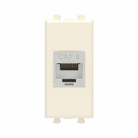 Розетка компьютерная 1мод. Avanti "Ванильная дымка" RJ45 кат.6 без шторок экранир. модульная механизм  4405791