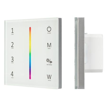 Панель Sens SMART-P45-RGBW White (230В 4 зоны 2.4G) (IP20 пластик)  028140