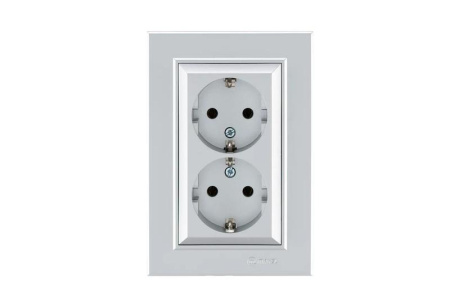 Розетка 2-я с/з СП Karea 16А IP20 серебр.  56065082