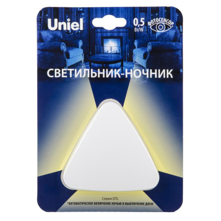Светильник-ночник DTL-320 Треугольник/White/Sensor с фотосенсором (день-ночь) бел.  UL-00007223
