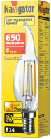 Лампа светодиодная 61 355 NLL-F-FC35-6-230-2.7K-E14 6Вт свеча на ветру 2700К тепл. бел. E14 650лм 220-240В Navigator 61355