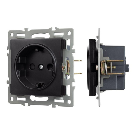 Механизм электрической розетки SCT-MEU1-PL-BK (250В 16А)  043731