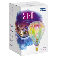 Лампа светодиодная филаментная LED-SF31-5W/SOHO/E27/CW RAINBOW GLS77RB SOHO прямой филамент радужн. упаковка картон  UL-00005917