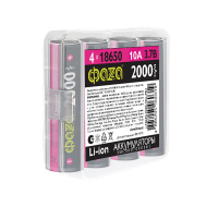 Аккумулятор 18650 3.7В Li-Ion 2000мА.ч без платы защиты PB-4 (уп.4шт)  5060319