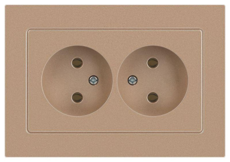 Розетка Accent 6-204-04 2х2P 16А-250В IP20 СУ AL/CU шампань  Б0063462