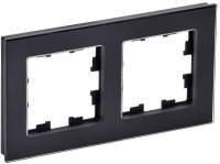 Рамка 2-м BRITE РУ-2-2-БрЧ стекло черн.  BR-M22-G-K02