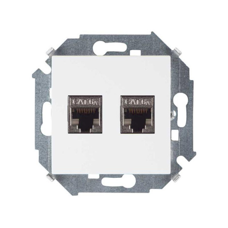 Розетка компьютерная 2-м  15 RJ45 кат.6A AMP FTP механизм бел.  1591564-030