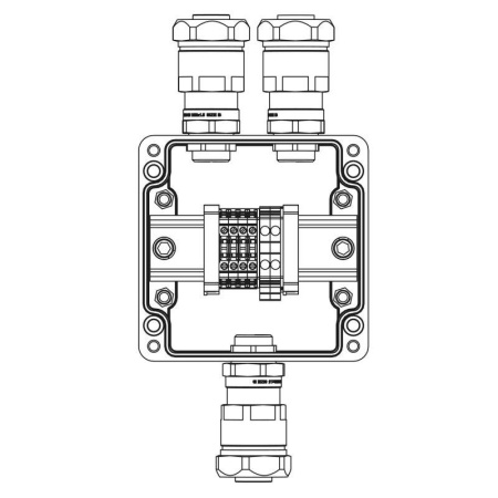 Корпус взрывозащищенный 120х120х90мм 1Ex e IIC T5 Gb IP66Ex tb IIIB T95град.C Db GRP  1231.031.19.02Y