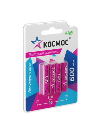 Аккумулятор AAA/R03 600мА.ч NI-MN BP-4 (блист.4шт)  KOCR03NIMH600mAh4BL