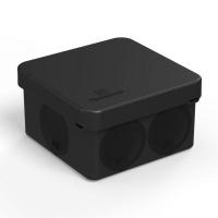 Коробка распределительная ОП 70х70х40мм двухкомпонентная безгалоген. (HF) для прямого монтажа черн.  60-0200-9005