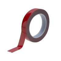 Скотч двухсторонний 20ммх5м красн. на сер. основе  09-6020