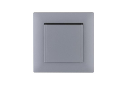 Розетка 1-м с крышкой Karea RIZZ STAR с заземл. сер.  88065029