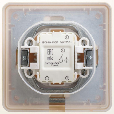Переключатель проходной 1-кл. СП W59 Aqua 10А IP44 10AX в сборе сл. кость SE VS610-156B-28