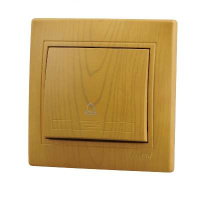 Выключатель кнопочный 1-кл. СП Mira ольха  701-0701-103