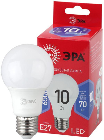 Лампа светодиодная RED LINE LED A60-10W-865-E27 R 10Вт A60 груша 6500К холод. бел. E27  Б0045324