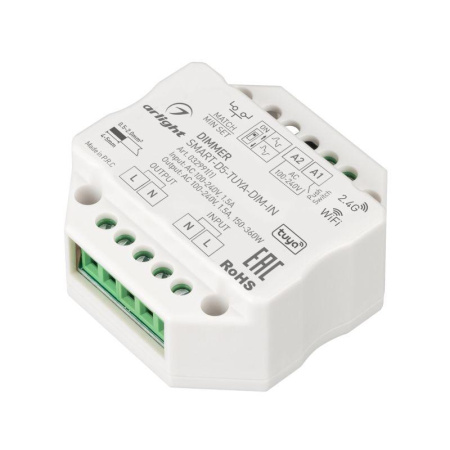 Диммер SMART-D5-TUYA-DIM-IN (230В 1.5А TRIAC WiFi 2.4G) IP20 пластик  032991(1)