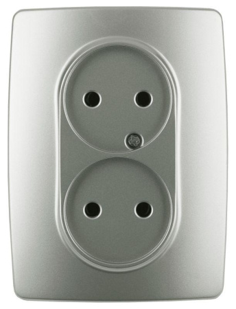 Розетка 2-м СП 12 12-2107-15 16А IP20 16AX 250В 2х2P перламутр.  Б0031247