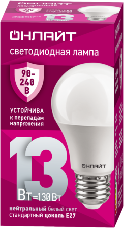 Лампа светодиодная 90 401 OLL-A60-13-230-4K-E27 (PRO 90-240В)  90401