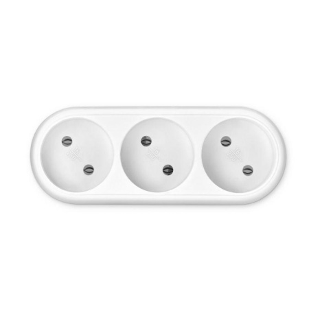 Разветвитель 3-м без заземл. 16А IP20 BU-PS3-W бел.  352742