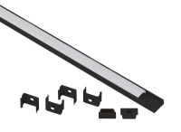 Комплект с накладным анодированным профилем 1506B 15х6мм. 2м САВ262 черн.  Б0062817 Комплект с накладным анодированным профилем 1506B 15х6мм. 2м САВ262 черн.  Б0062817