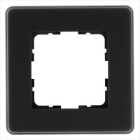 Рамка закругленная 1-м G-Glass стекло матовый черн.  G1001GB-RM