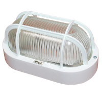 Светильник "Банник" 1402 НПП 03-60-022 IP54 овал малый с решеткой бел. пласт. ГИ  1005500884