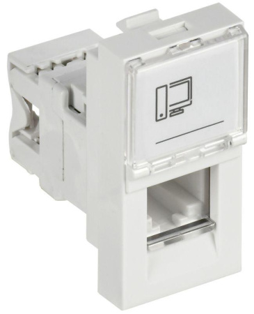 Розетка компьютерная 1-м 1мод. RJ45 кат.5E UTP механизм PRIMER  CKK-40D-RI1-K01