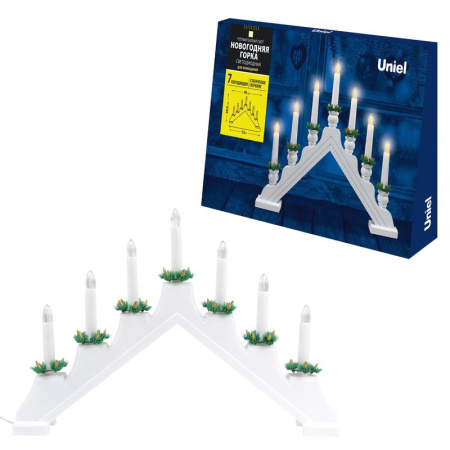 Фигура ULD-L7101-007/SWA WARM WHITE IP20 WHITE BRIDGE "Новогодняя горка" 39.5х30.5см 7 LED корпус бел. пластик  UL-00008669