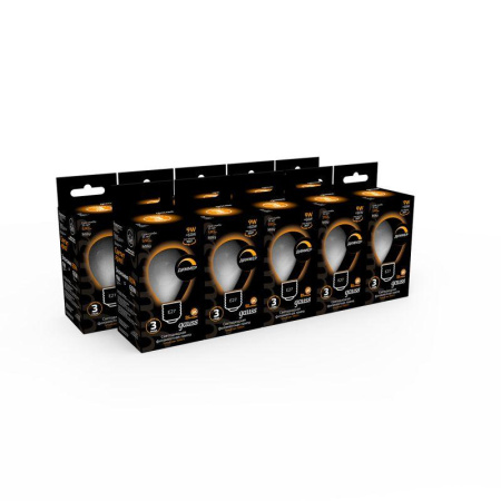 Лампа светодиодная филаментная Black Filament 9Вт P45 шар матовая 3000К тепл. бел. E27 590лм диммир.  105202109-D