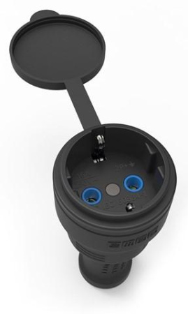Розетка в резиновом корпусе для удлинителя  EKS116P
