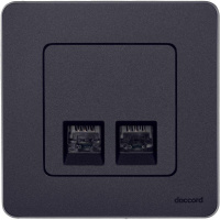 Розетка компьютерная 2-м Inspiria RJ45 кат.5E UTP антрацит Leg 673838